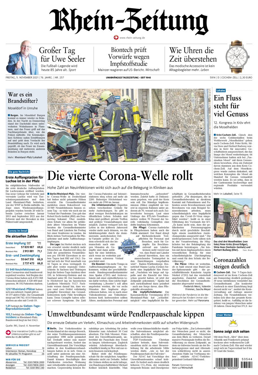 Rhein-Zeitung Kreis Cochem-Zell vom Freitag, 05.11.2021