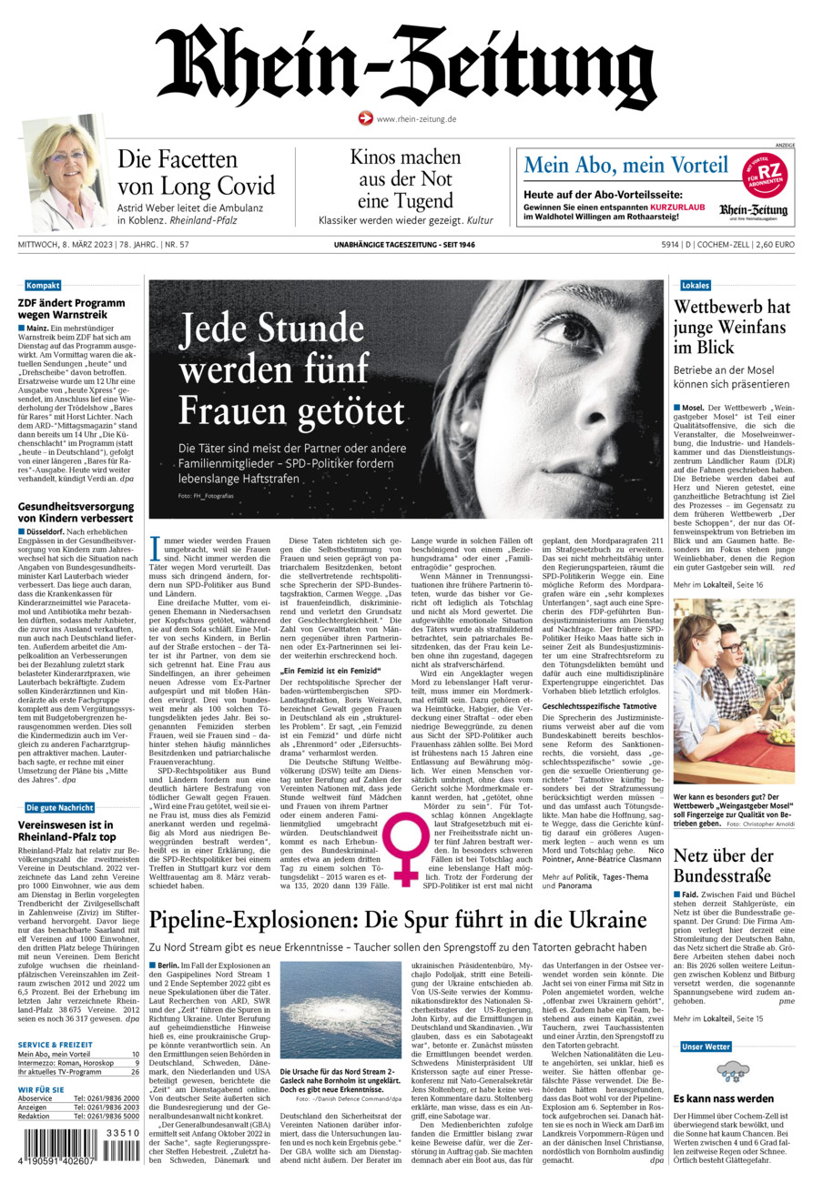 Rhein-Zeitung Kreis Cochem-Zell vom Mittwoch, 08.03.2023