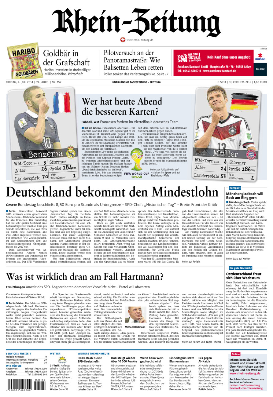 Rhein-Zeitung Kreis Cochem-Zell vom Freitag, 04.07.2014