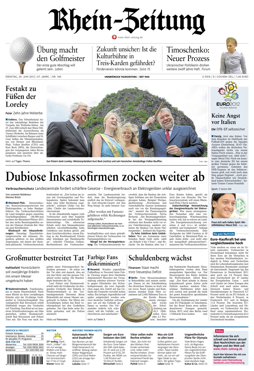 Rhein-Zeitung Kreis Cochem-Zell vom Dienstag, 26.06.2012