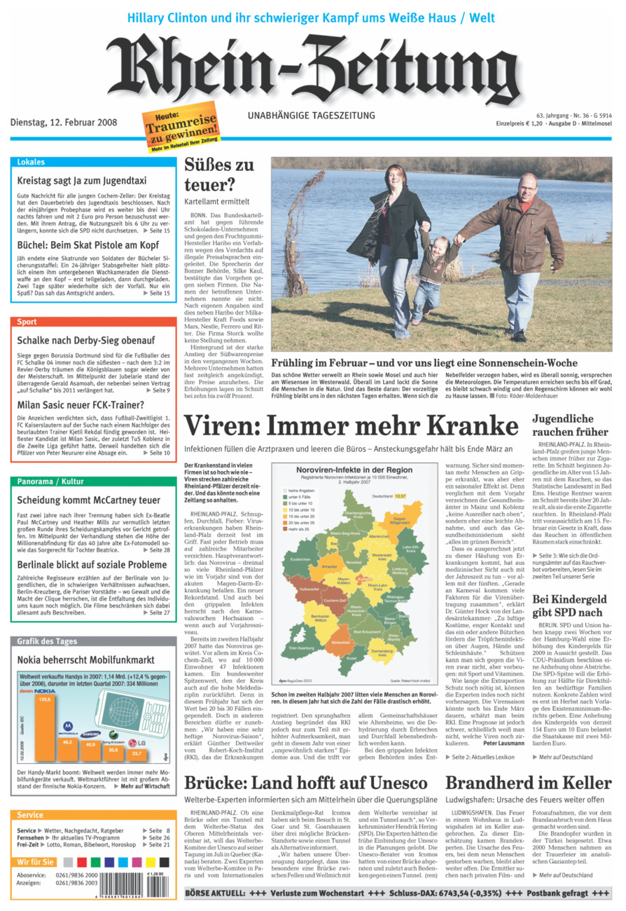 Rhein-Zeitung Kreis Cochem-Zell vom Dienstag, 12.02.2008
