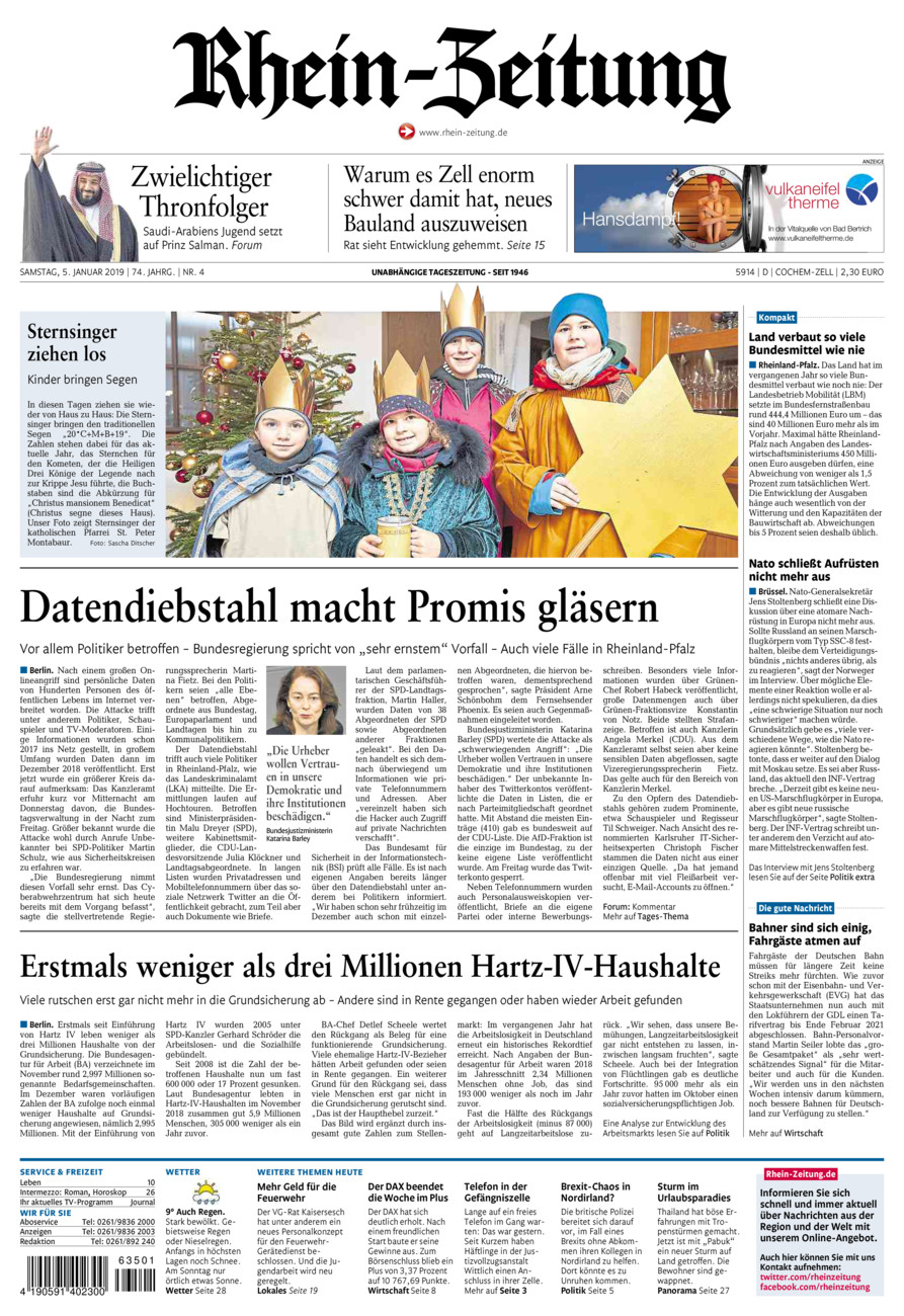 Rhein-Zeitung Kreis Cochem-Zell vom Samstag, 05.01.2019