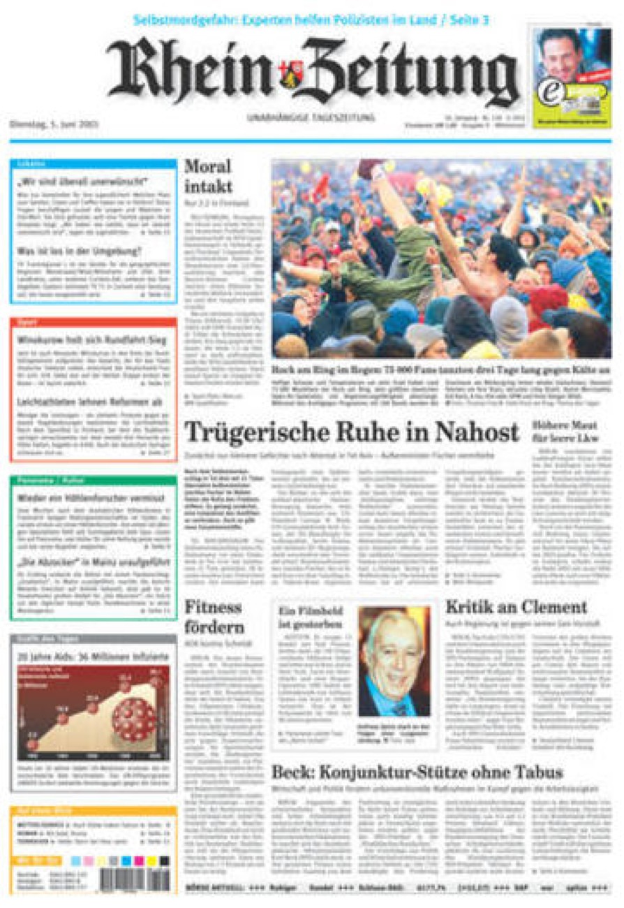 Rhein-Zeitung Kreis Cochem-Zell vom Dienstag, 05.06.2001