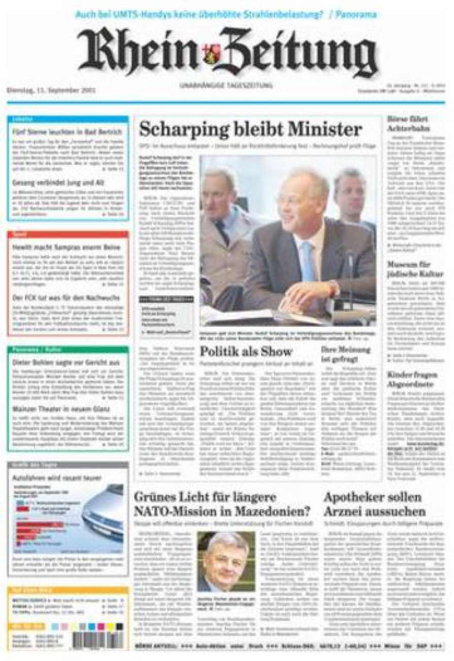 Rhein-Zeitung Kreis Cochem-Zell vom Dienstag, 11.09.2001