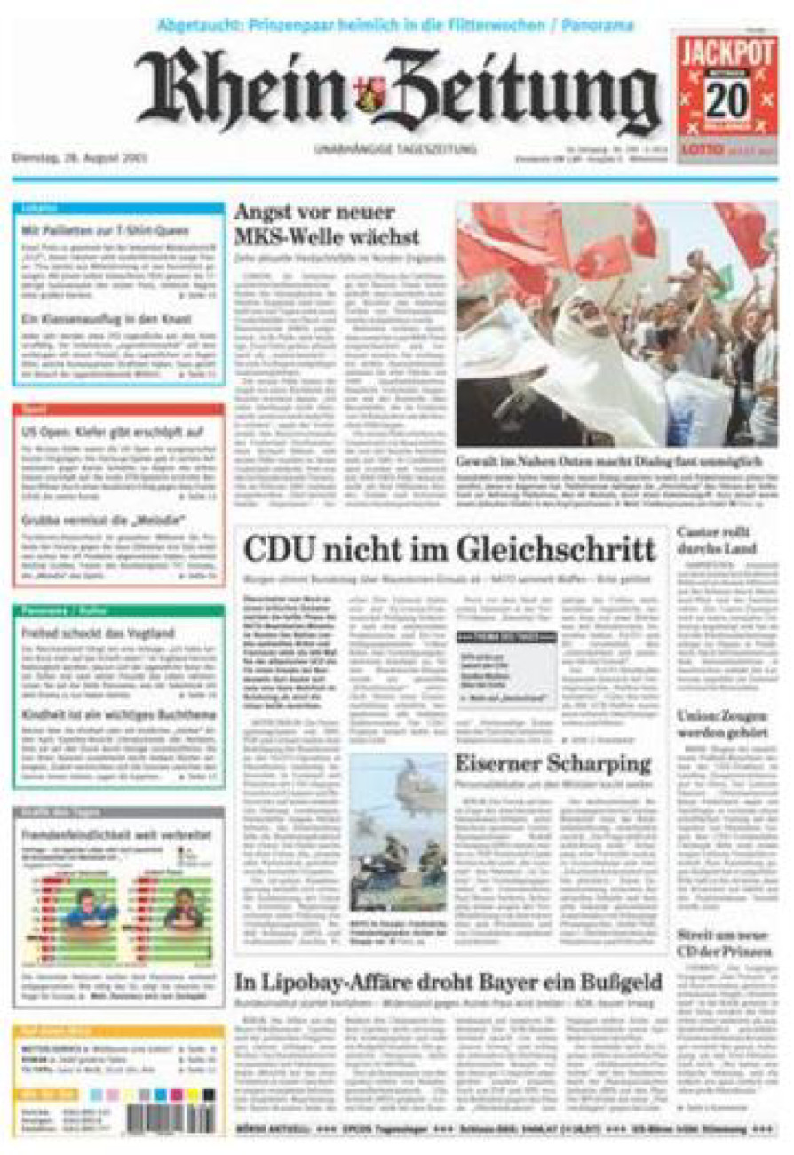 Rhein-Zeitung Kreis Cochem-Zell vom Dienstag, 28.08.2001