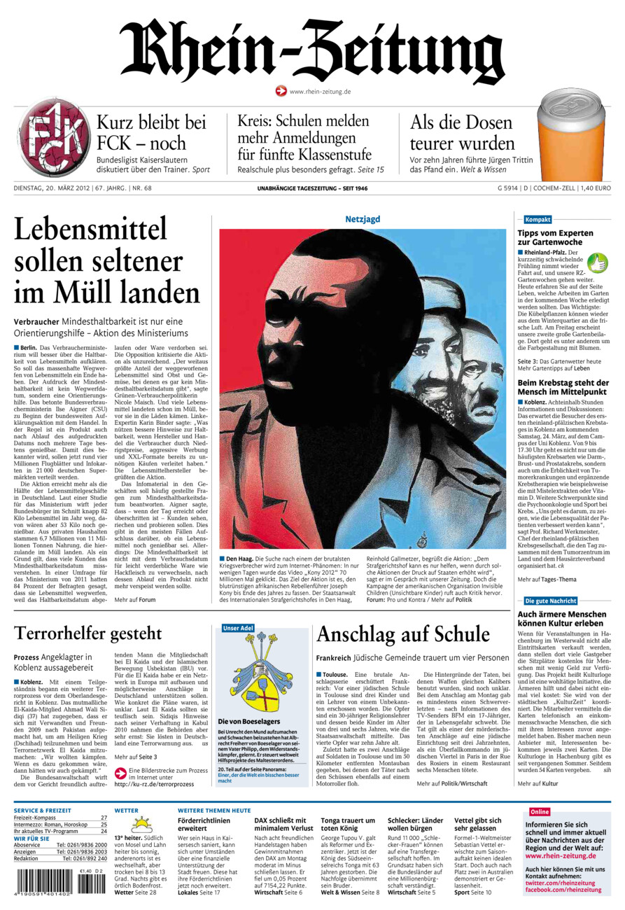 Rhein-Zeitung Kreis Cochem-Zell vom Dienstag, 20.03.2012