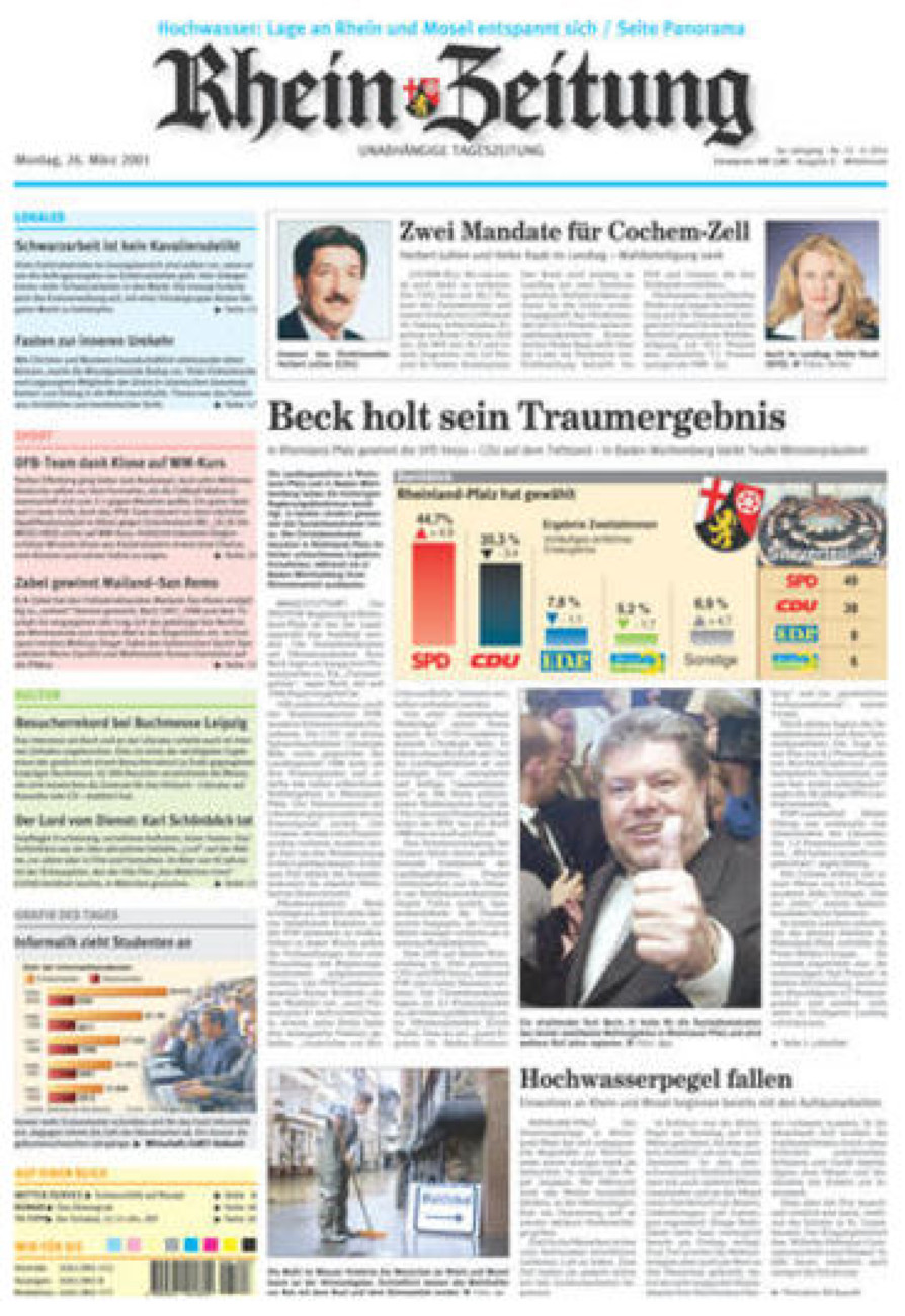 Rhein-Zeitung Kreis Cochem-Zell vom Montag, 26.03.2001