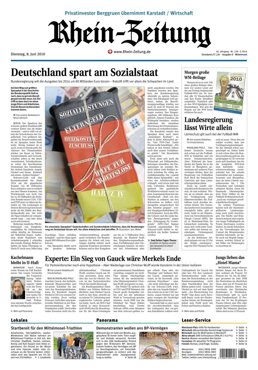 Rhein-Zeitung Kreis Cochem-Zell vom Dienstag, 08.06.2010