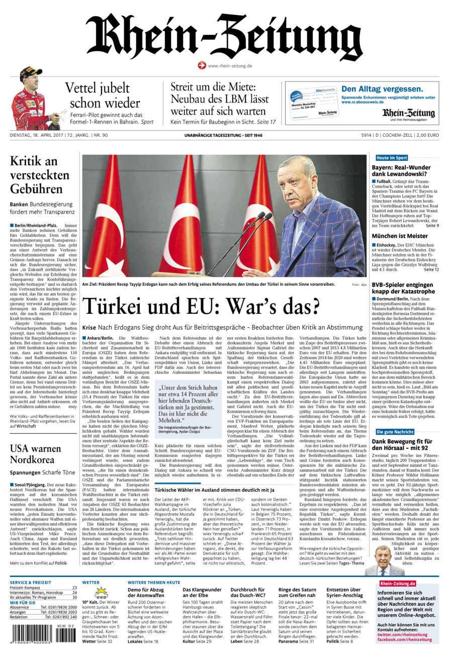 Rhein-Zeitung Kreis Cochem-Zell vom Dienstag, 18.04.2017