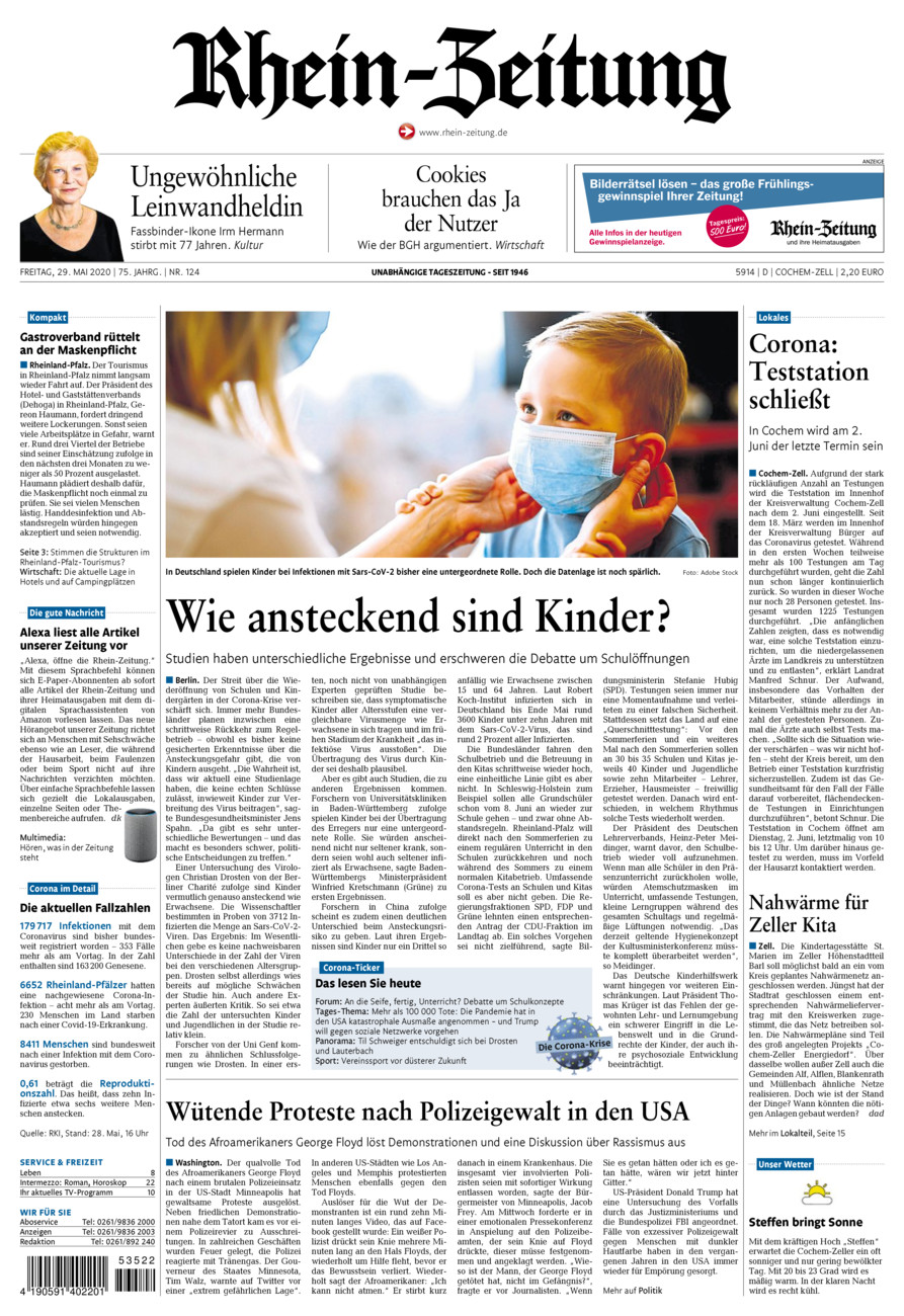 Rhein-Zeitung Kreis Cochem-Zell vom Freitag, 29.05.2020