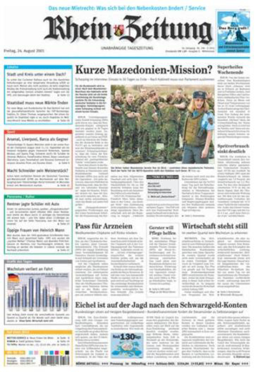 Rhein-Zeitung Kreis Cochem-Zell vom Freitag, 24.08.2001