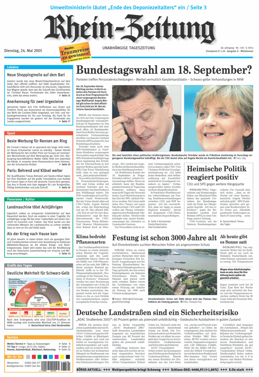 Rhein-Zeitung Kreis Cochem-Zell vom Dienstag, 24.05.2005