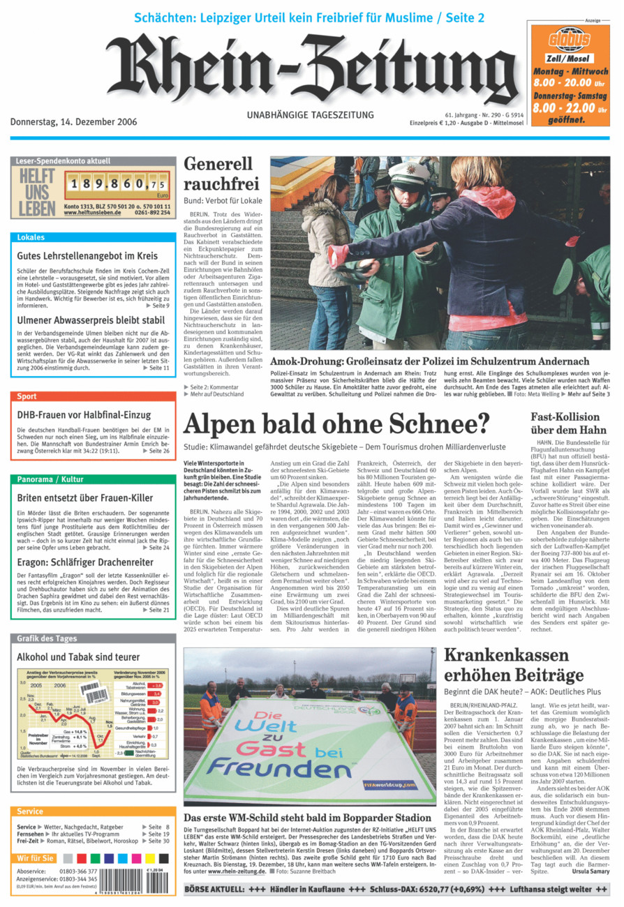Rhein-Zeitung Kreis Cochem-Zell vom Donnerstag, 14.12.2006