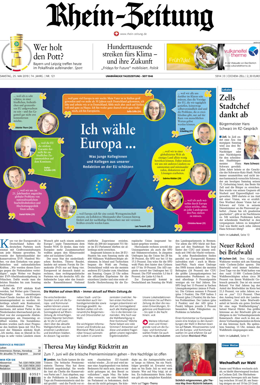 Rhein-Zeitung Kreis Cochem-Zell vom Samstag, 25.05.2019