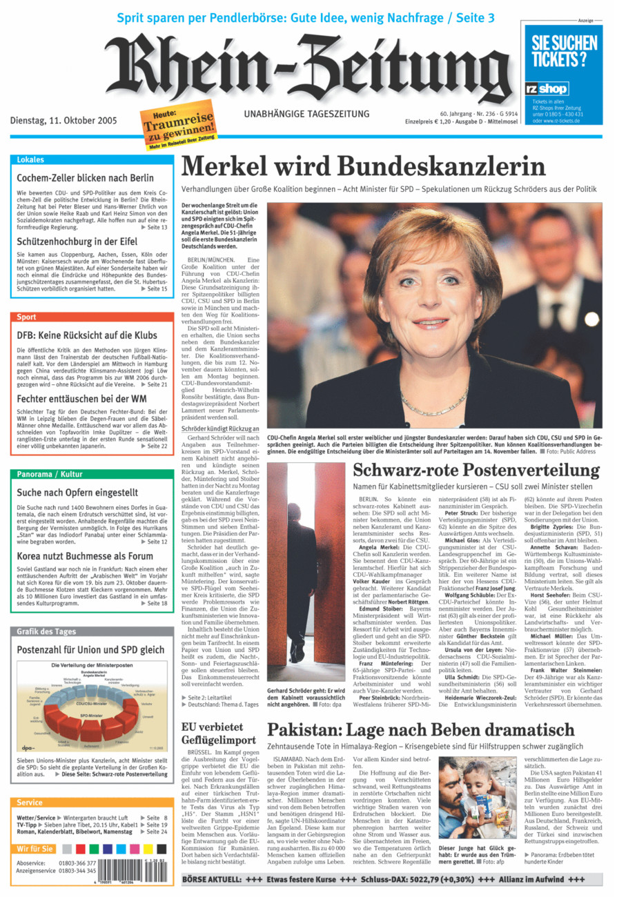 Rhein-Zeitung Kreis Cochem-Zell vom Dienstag, 11.10.2005