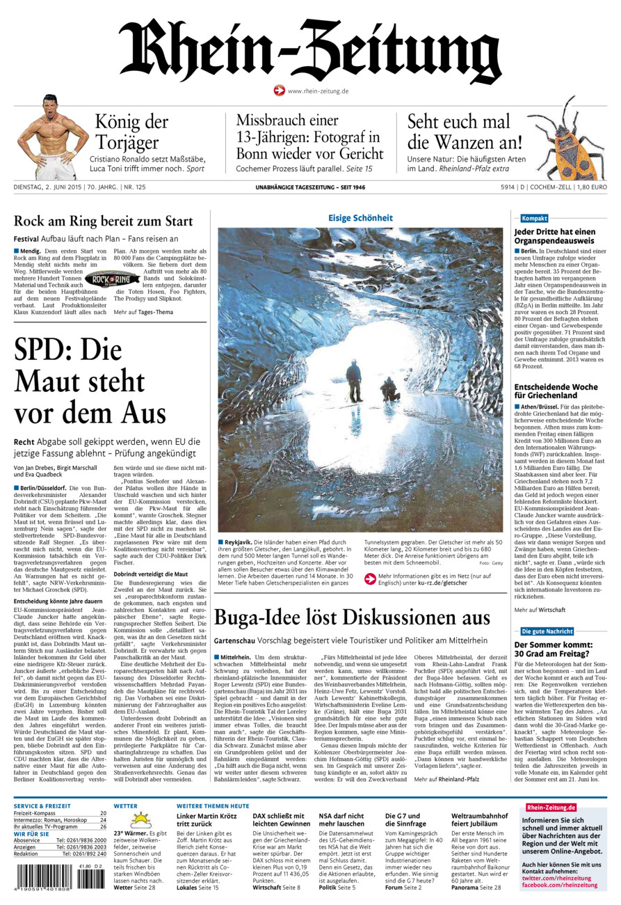 Rhein-Zeitung Kreis Cochem-Zell vom Dienstag, 02.06.2015