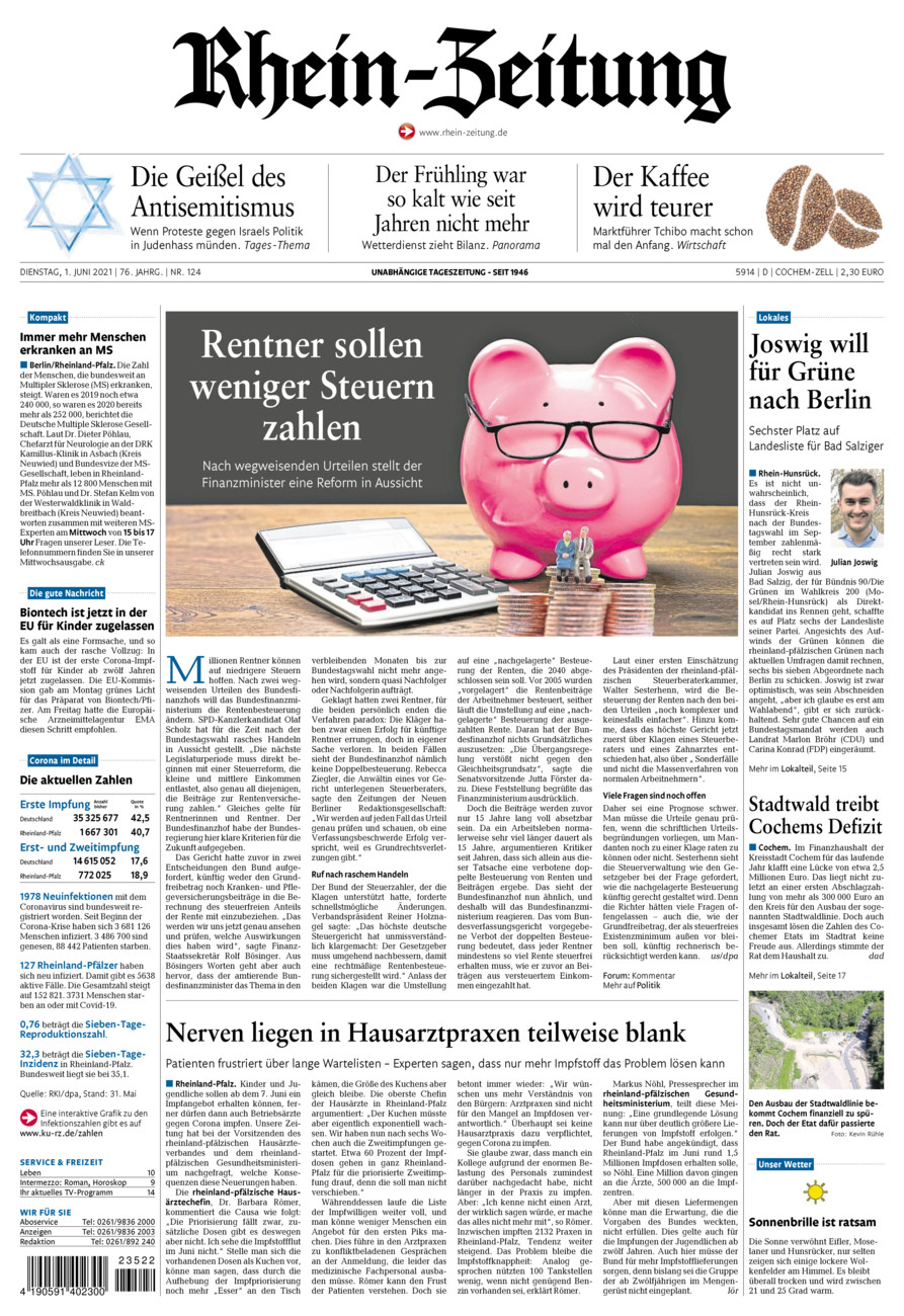 Rhein-Zeitung Kreis Cochem-Zell vom Dienstag, 01.06.2021