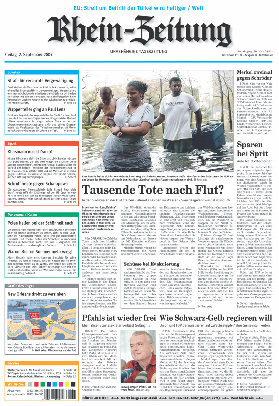 Rhein-Zeitung Kreis Cochem-Zell vom Freitag, 02.09.2005