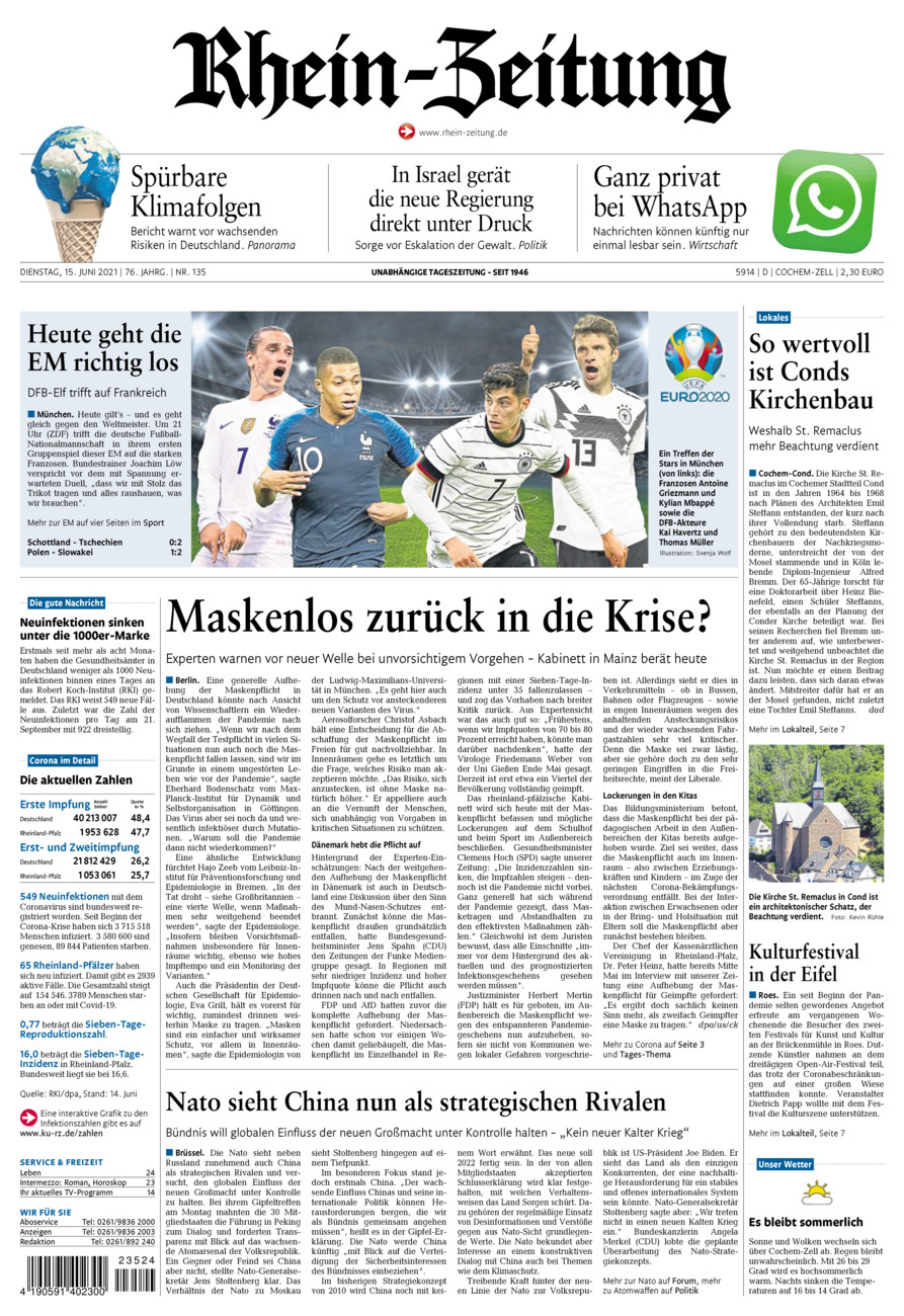 Rhein-Zeitung Kreis Cochem-Zell vom Dienstag, 15.06.2021