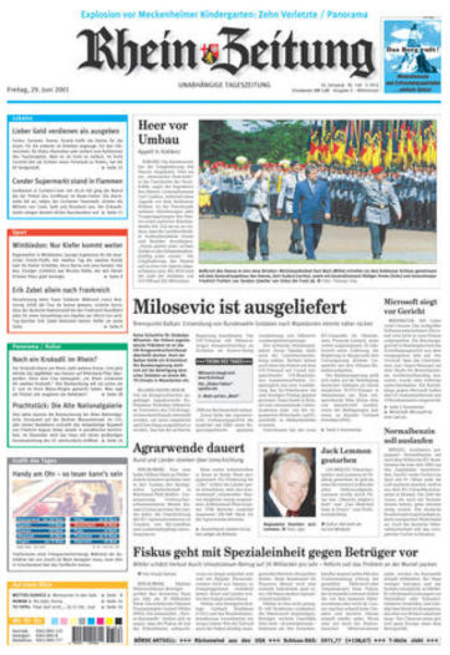 Rhein-Zeitung Kreis Cochem-Zell vom Freitag, 29.06.2001