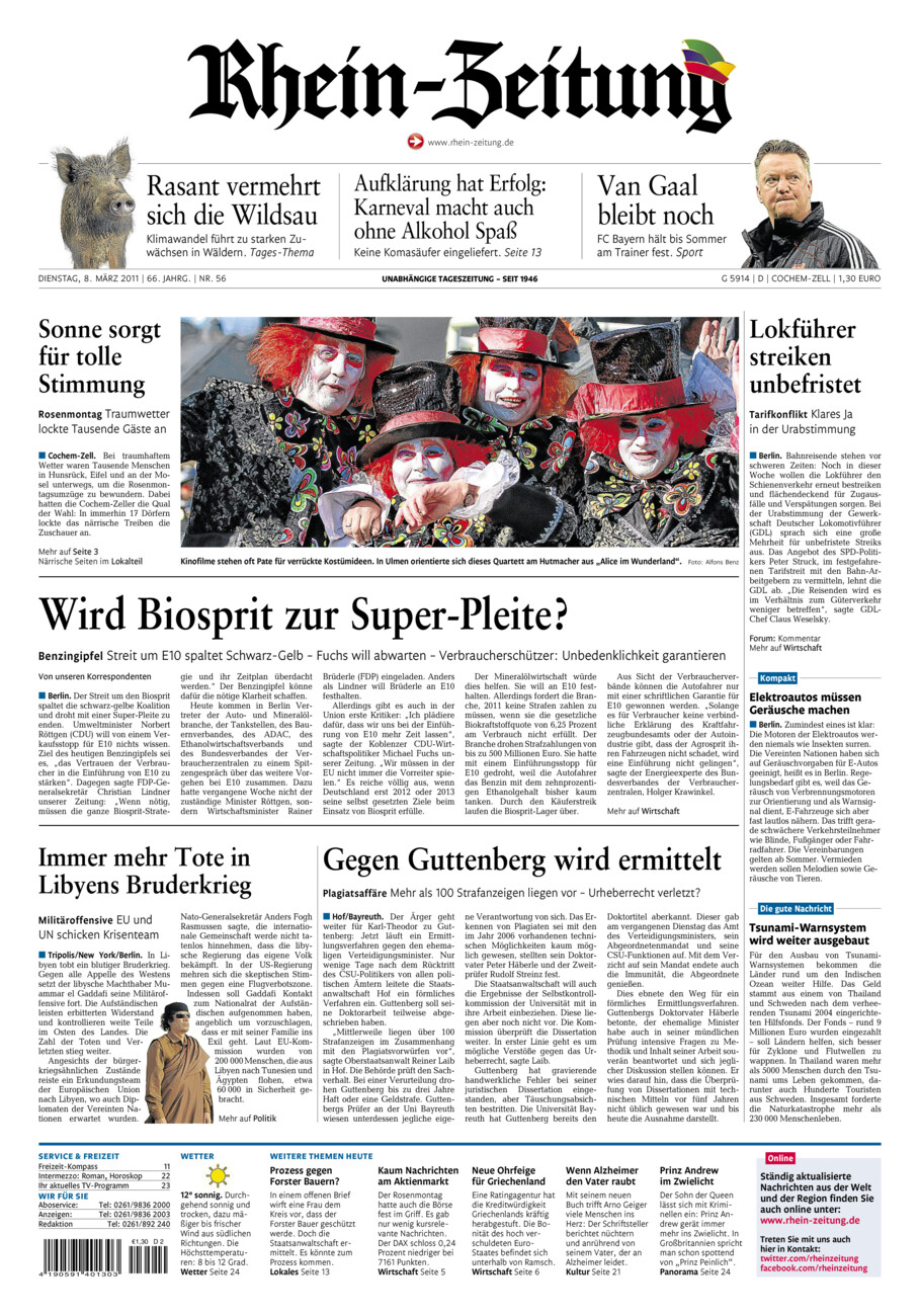 Rhein-Zeitung Kreis Cochem-Zell vom Dienstag, 08.03.2011