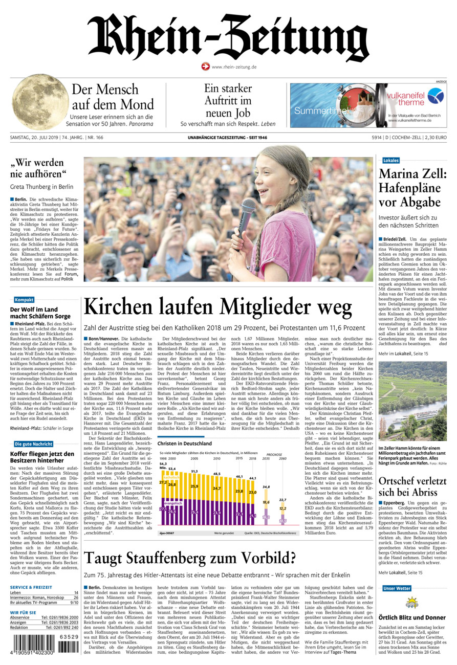Rhein-Zeitung Kreis Cochem-Zell vom Samstag, 20.07.2019