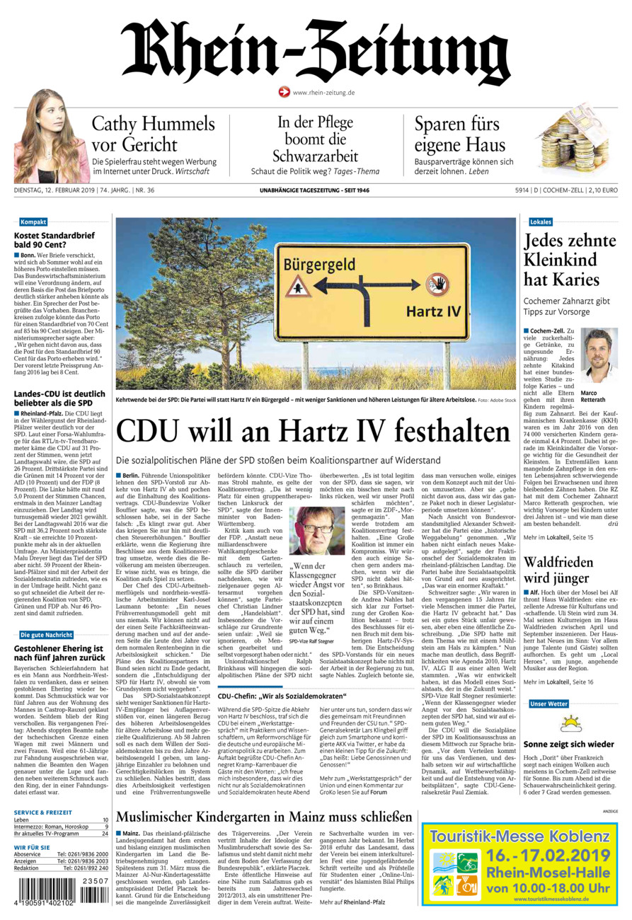 Rhein-Zeitung Kreis Cochem-Zell vom Dienstag, 12.02.2019