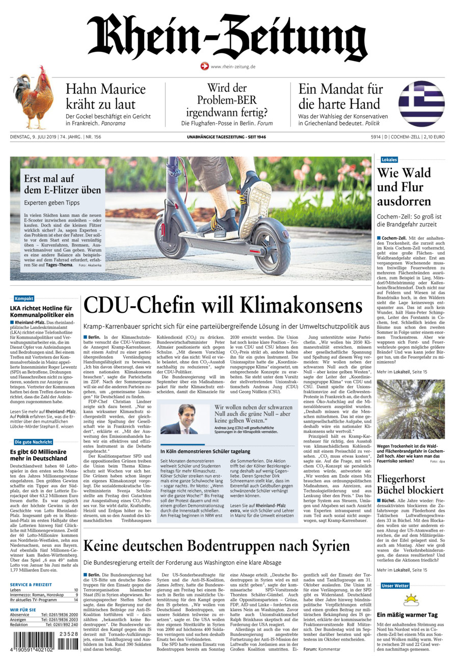 Rhein-Zeitung Kreis Cochem-Zell vom Dienstag, 09.07.2019
