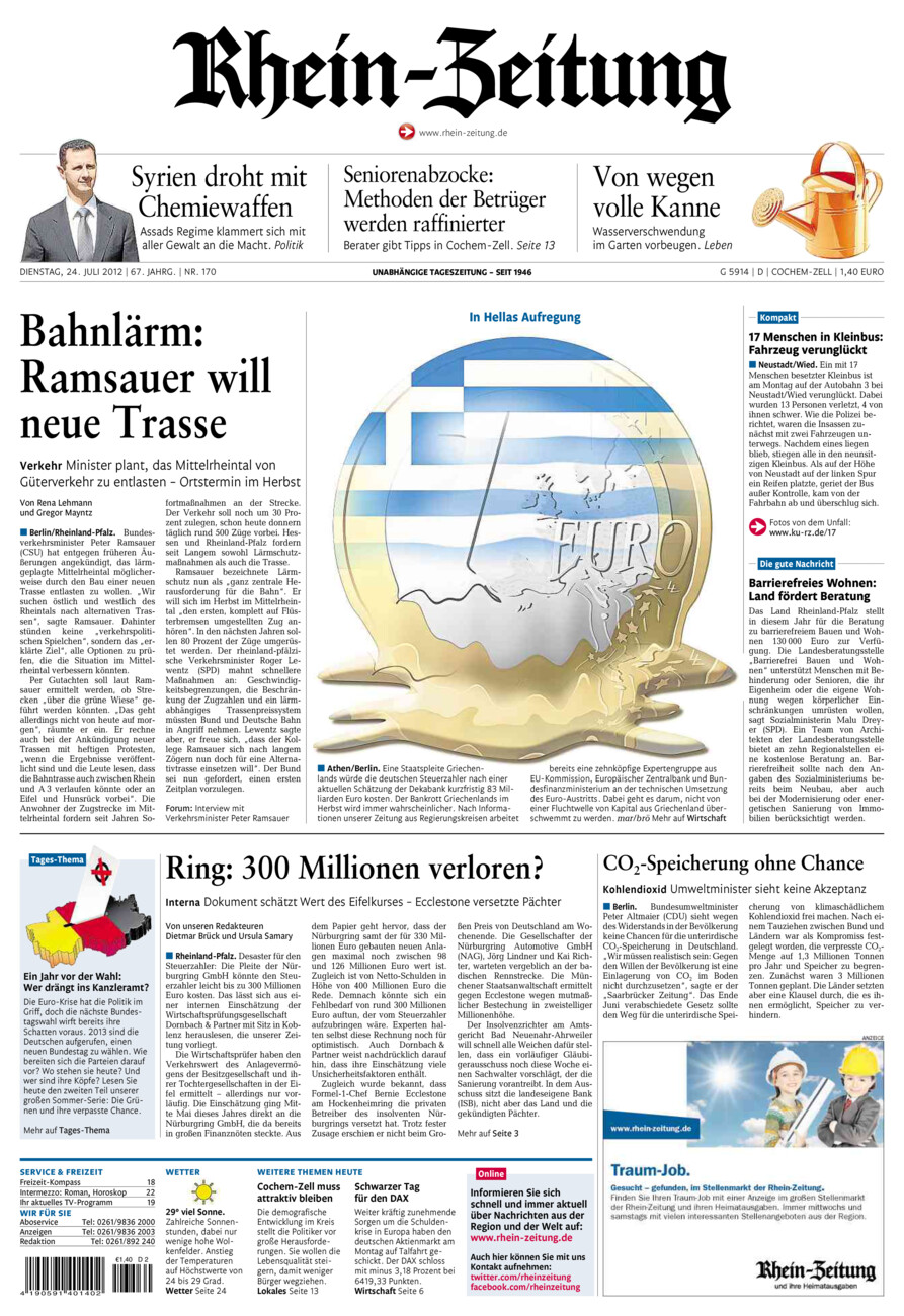 Rhein-Zeitung Kreis Cochem-Zell vom Dienstag, 24.07.2012