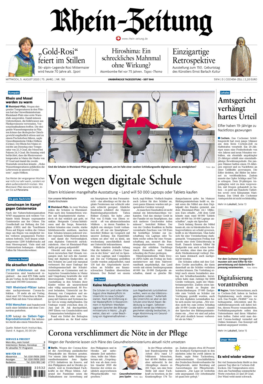 Rhein-Zeitung Kreis Cochem-Zell vom Mittwoch, 05.08.2020