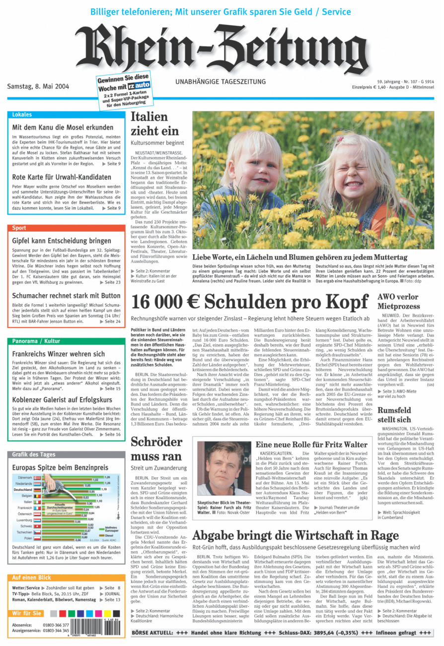 Rhein-Zeitung Kreis Cochem-Zell vom Samstag, 08.05.2004