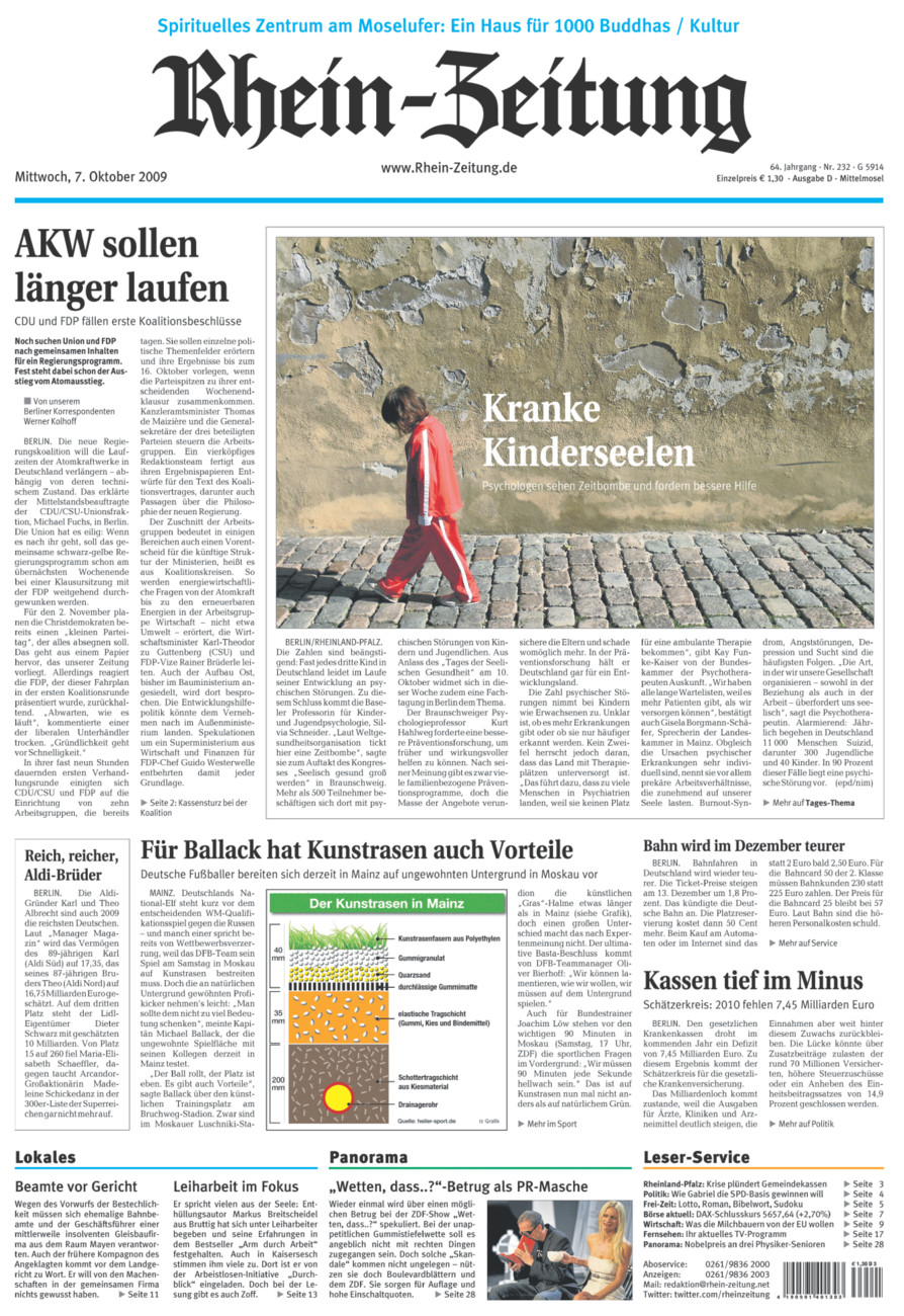 Rhein-Zeitung Kreis Cochem-Zell vom Mittwoch, 07.10.2009