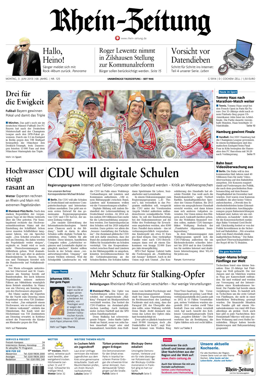 Rhein-Zeitung Kreis Cochem-Zell vom Montag, 03.06.2013