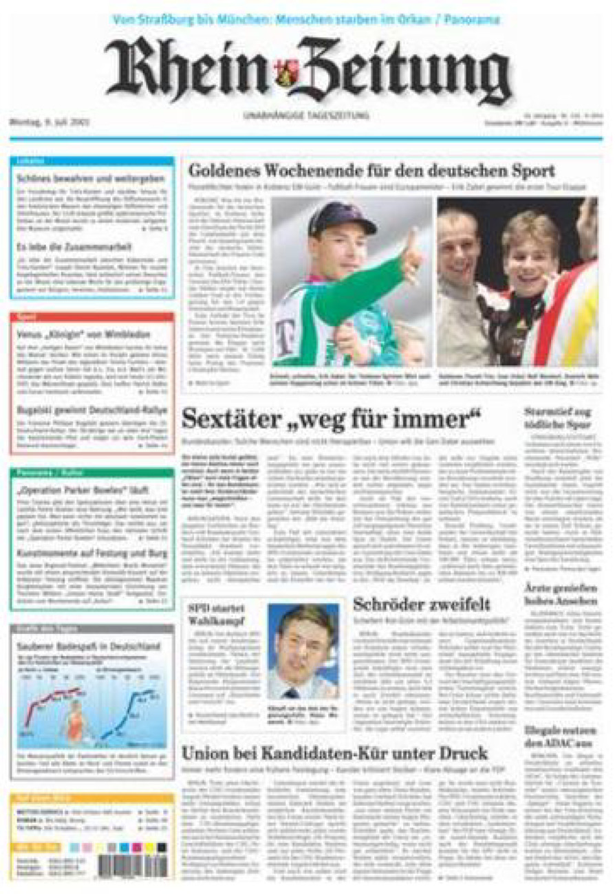 Rhein-Zeitung Kreis Cochem-Zell vom Montag, 09.07.2001