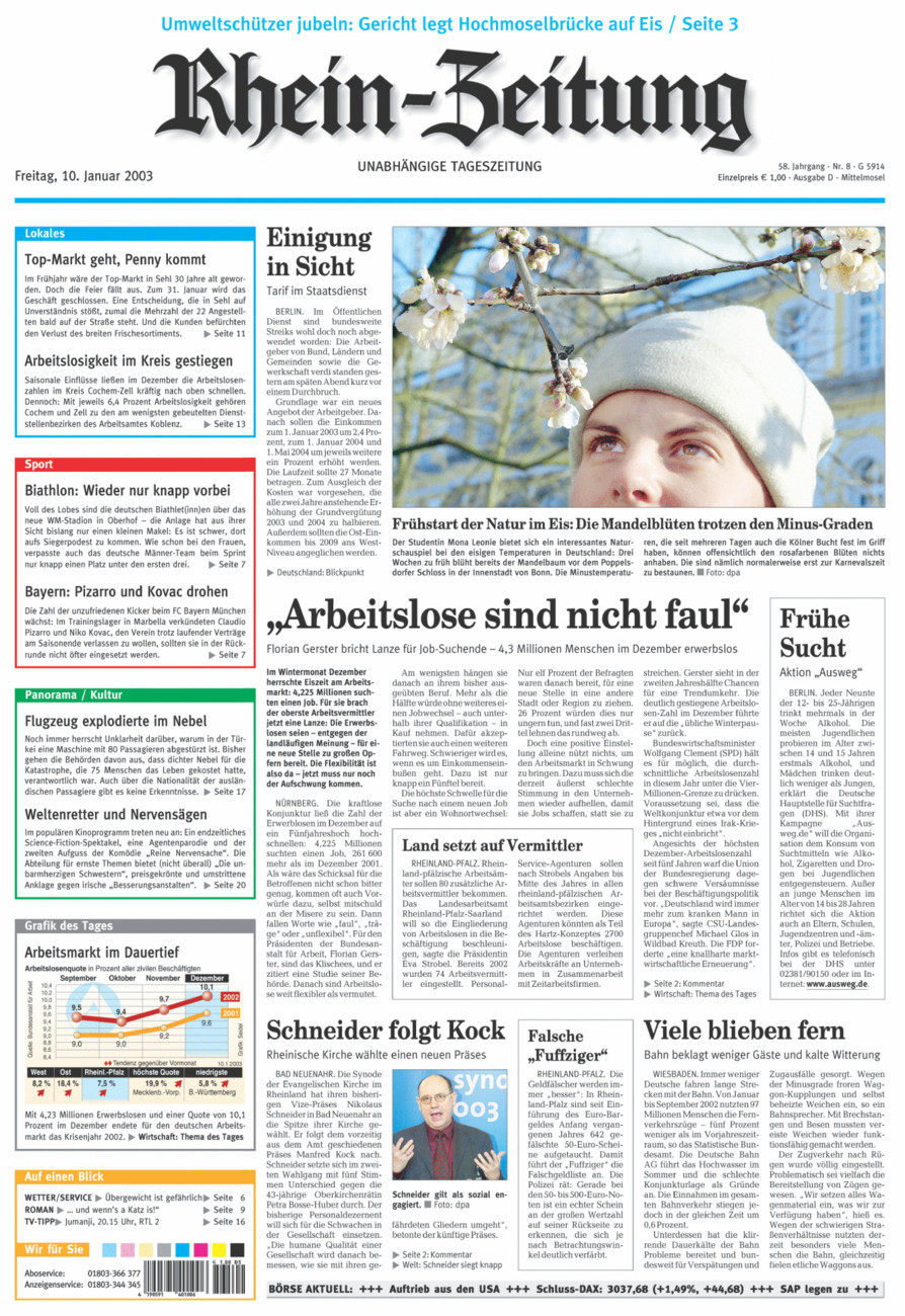 Rhein-Zeitung Kreis Cochem-Zell vom Freitag, 10.01.2003