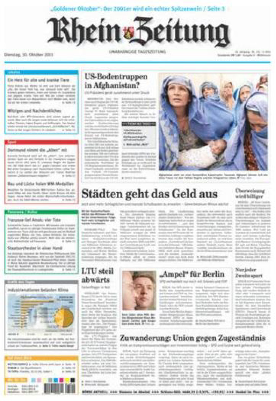 Rhein-Zeitung Kreis Cochem-Zell vom Dienstag, 30.10.2001