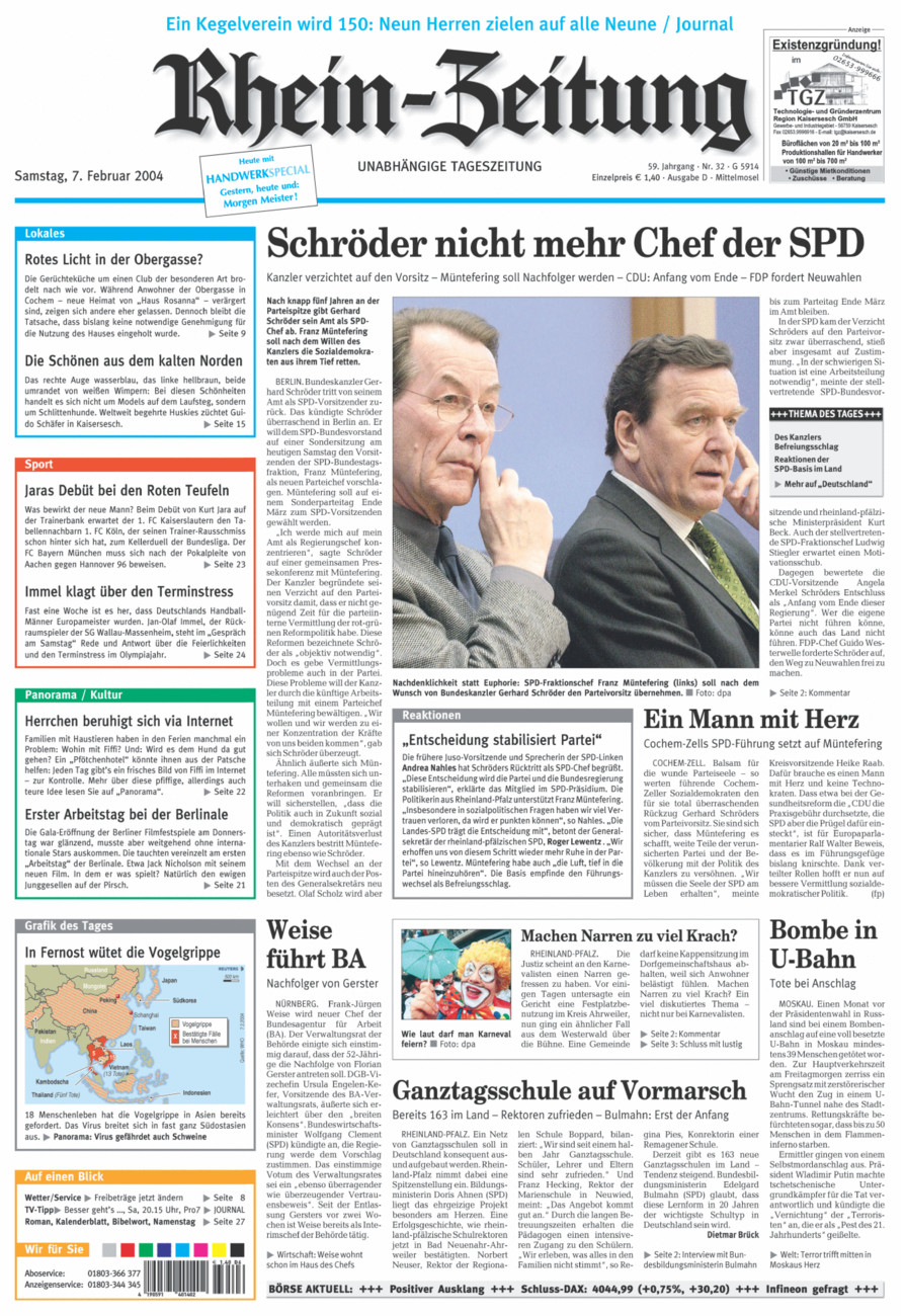 Rhein-Zeitung Kreis Cochem-Zell vom Samstag, 07.02.2004