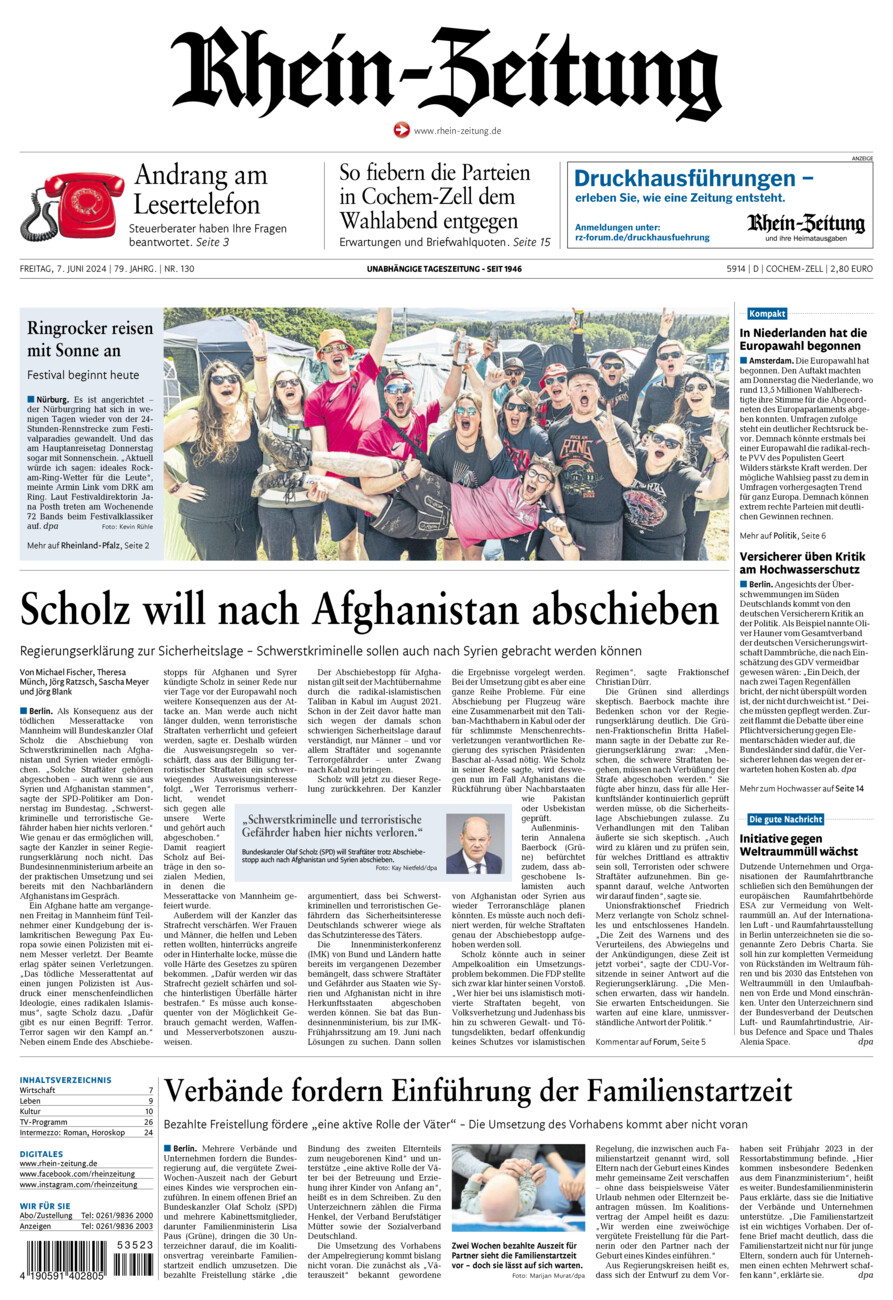 Rhein-Zeitung Kreis Cochem-Zell vom Freitag, 07.06.2024