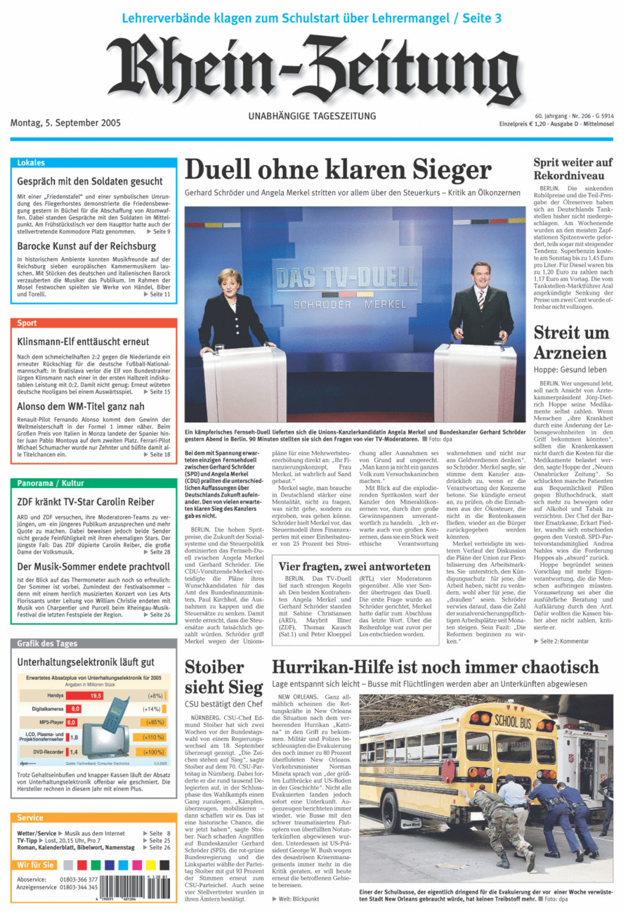 Rhein-Zeitung Kreis Cochem-Zell vom Montag, 05.09.2005