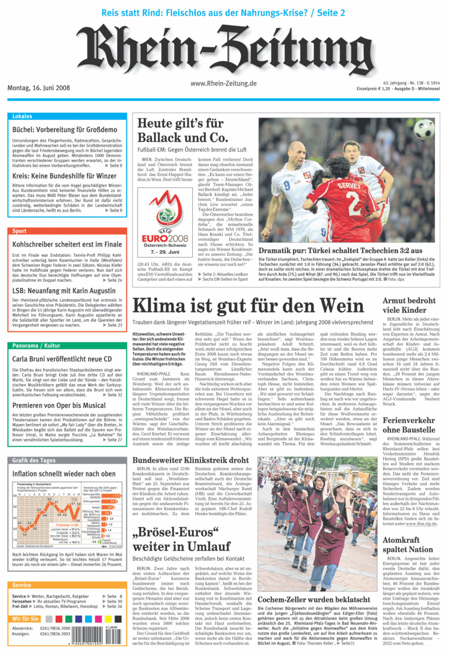 Rhein-Zeitung Kreis Cochem-Zell vom Montag, 16.06.2008