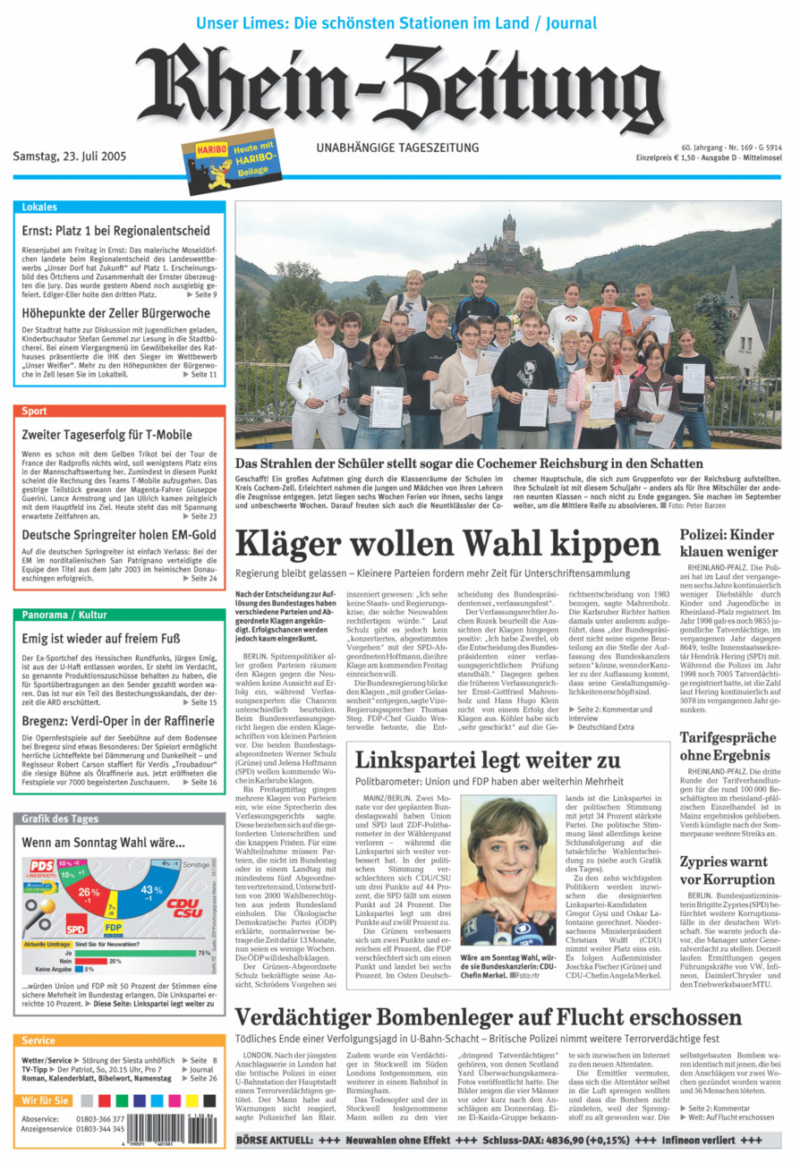 Rhein-Zeitung Kreis Cochem-Zell vom Samstag, 23.07.2005