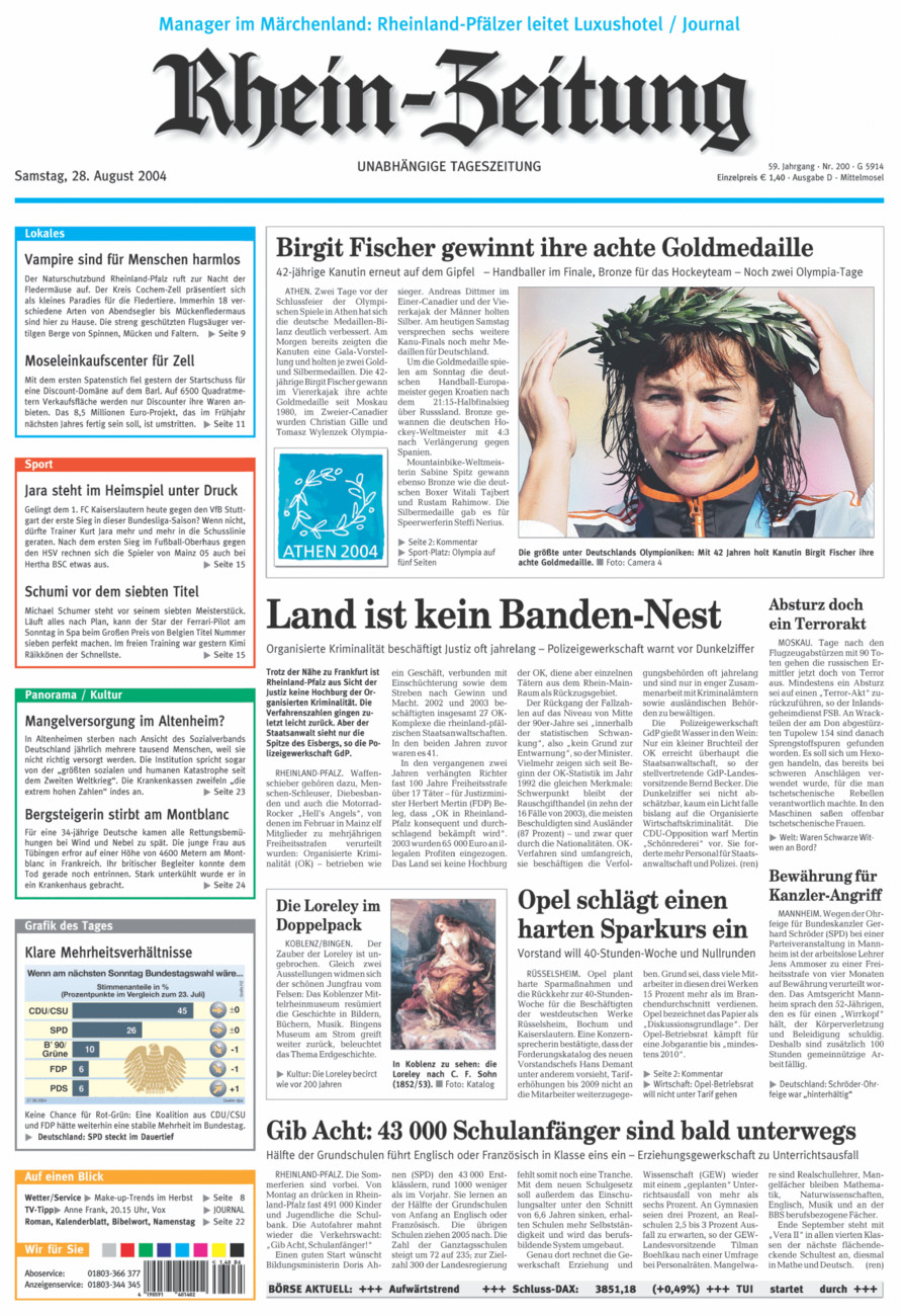 Rhein-Zeitung Kreis Cochem-Zell vom Samstag, 28.08.2004