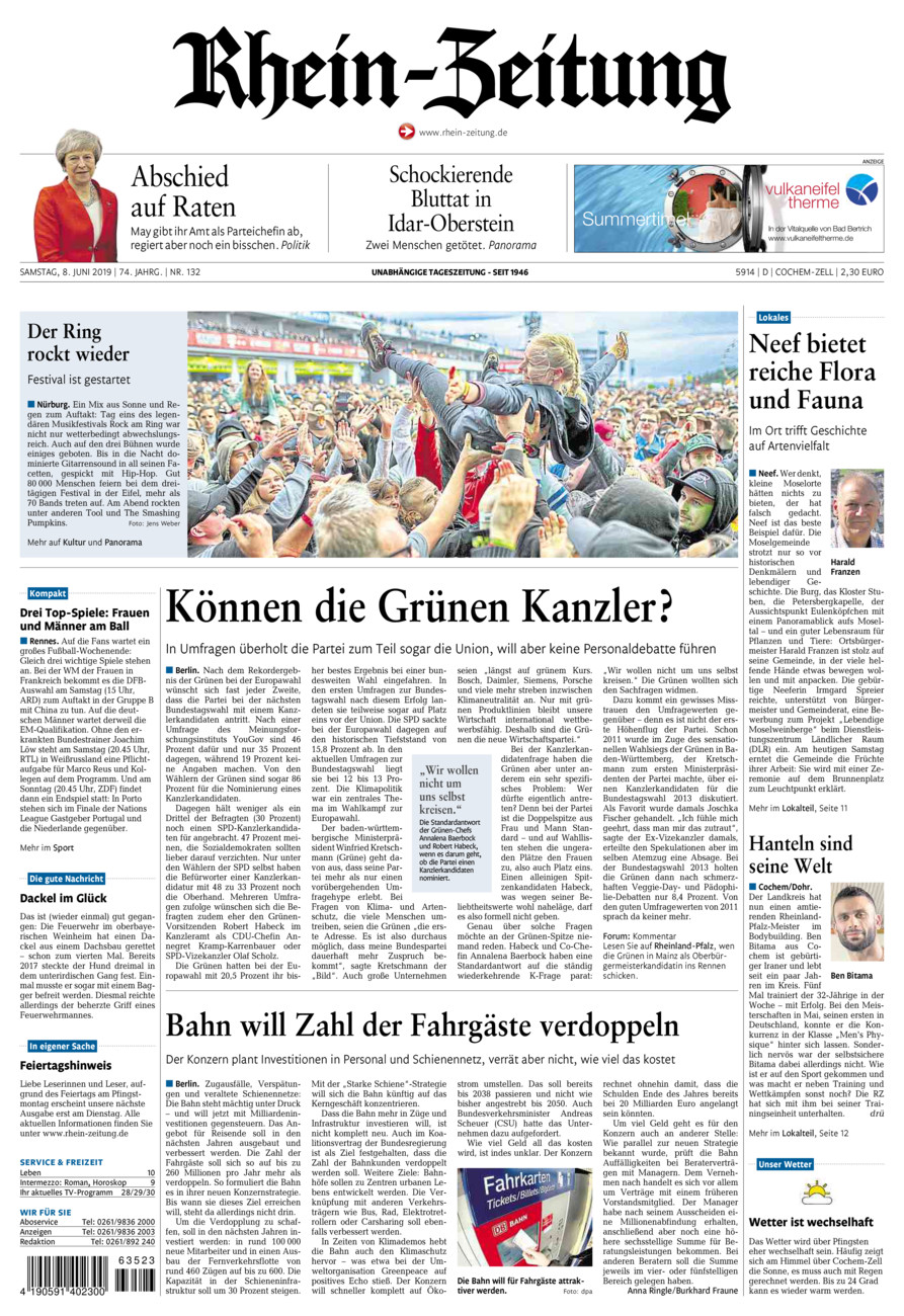 Rhein-Zeitung Kreis Cochem-Zell vom Samstag, 08.06.2019