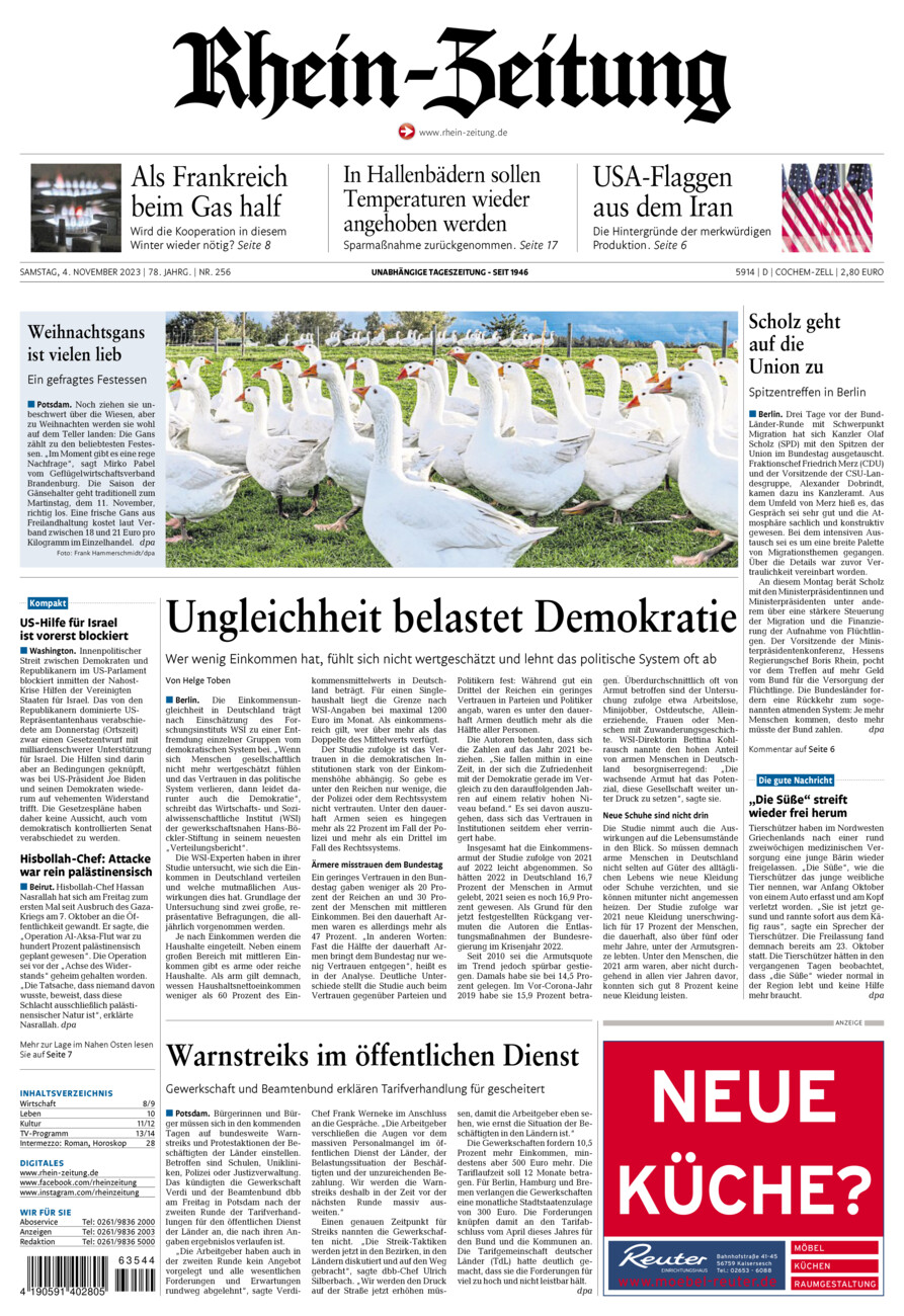 Rhein-Zeitung Kreis Cochem-Zell vom Samstag, 04.11.2023