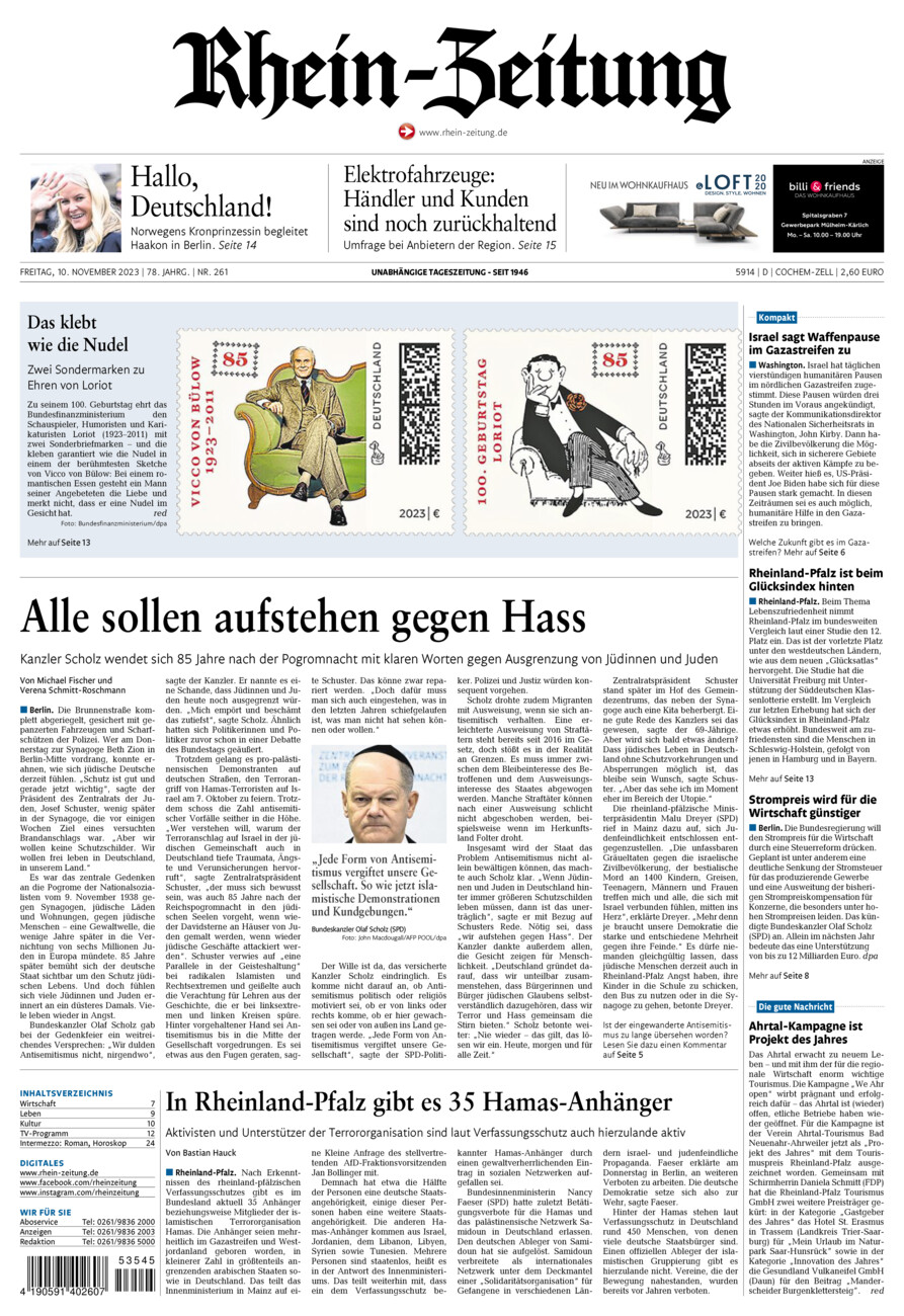 Rhein-Zeitung Kreis Cochem-Zell vom Freitag, 10.11.2023
