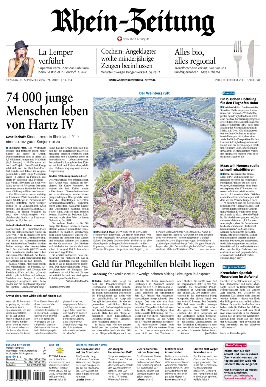 Rhein-Zeitung Kreis Cochem-Zell vom Dienstag, 13.09.2016