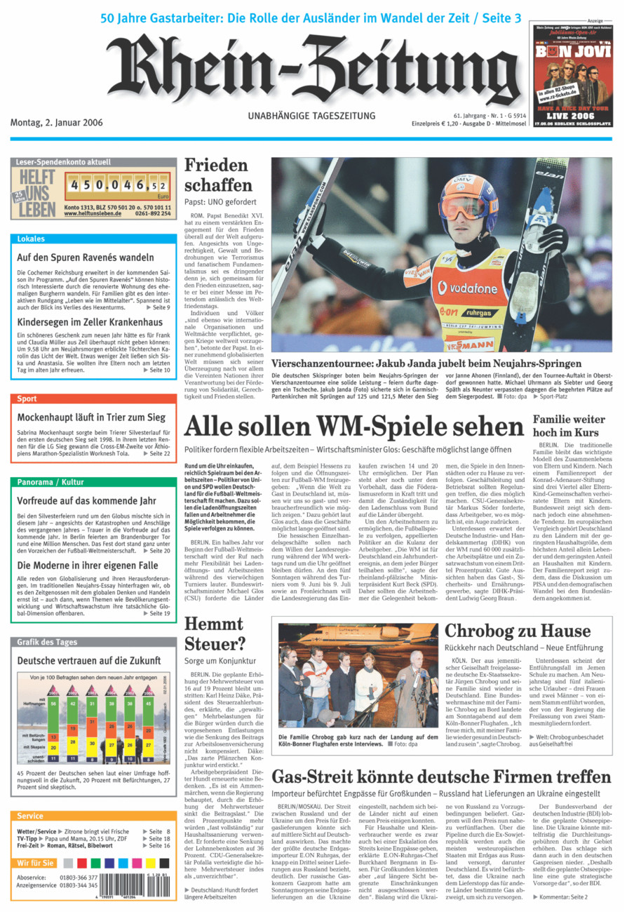 Rhein-Zeitung Kreis Cochem-Zell vom Montag, 02.01.2006