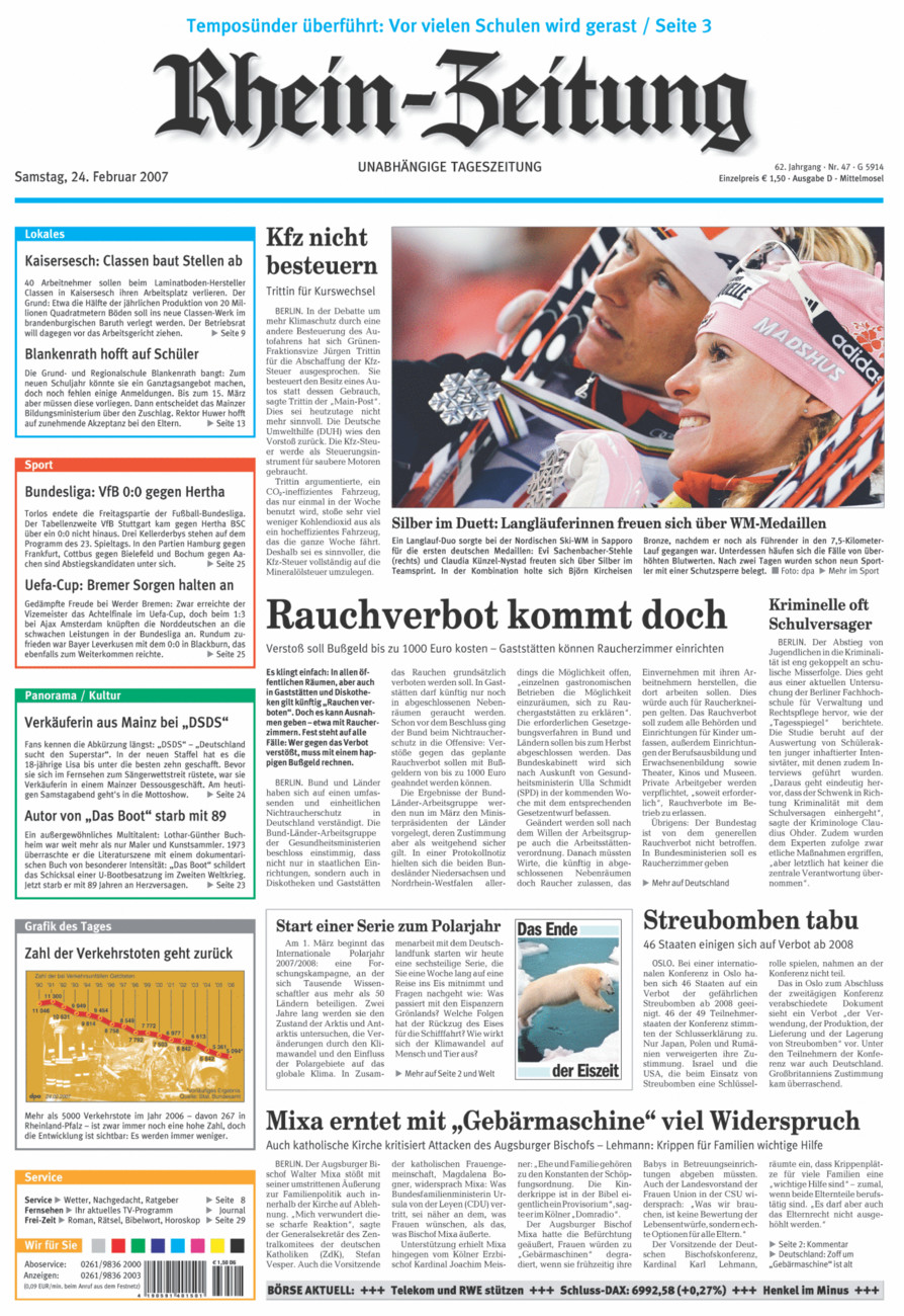 Rhein-Zeitung Kreis Cochem-Zell vom Samstag, 24.02.2007