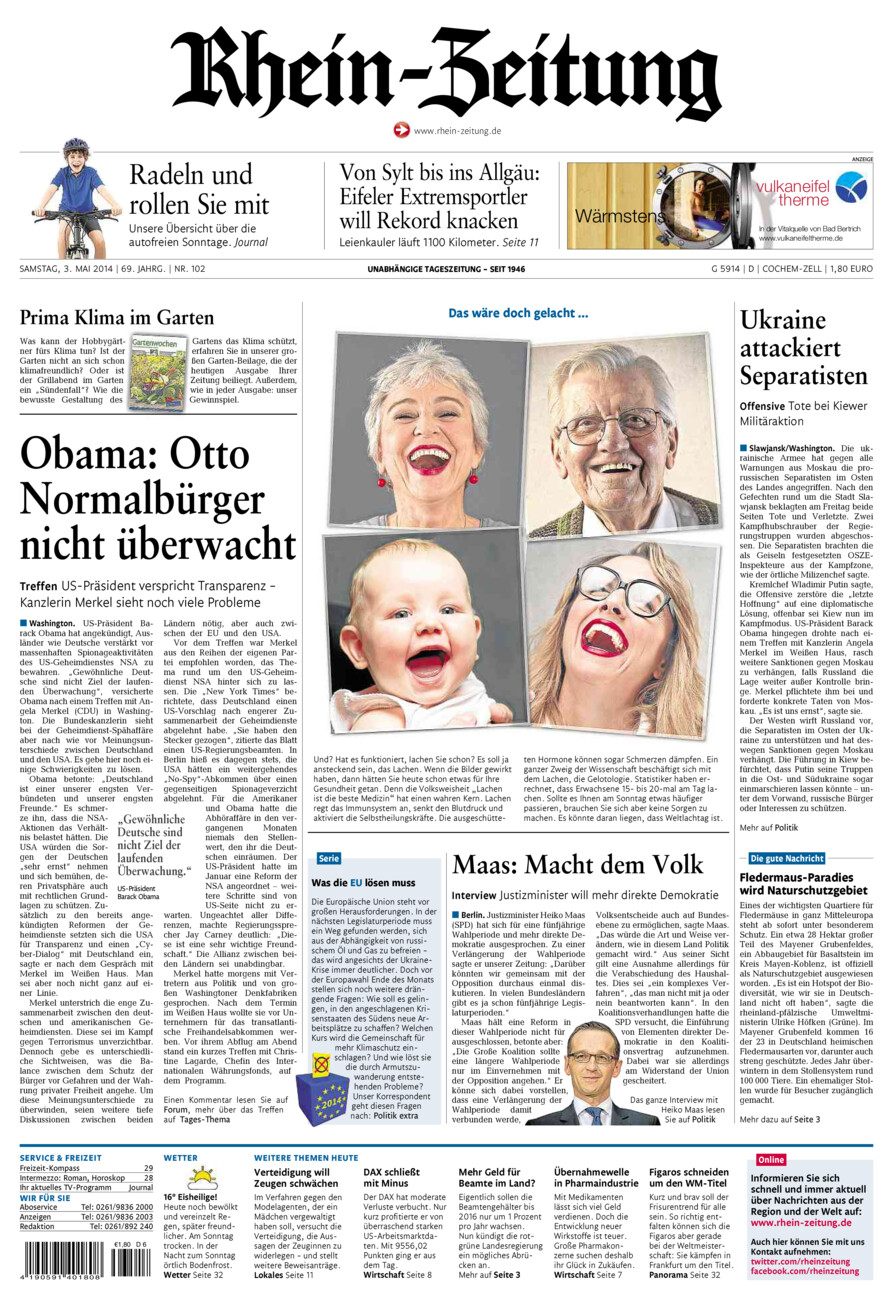 Rhein-Zeitung Kreis Cochem-Zell vom Samstag, 03.05.2014
