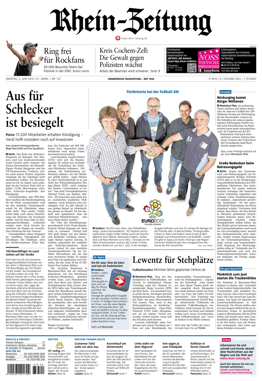 Rhein-Zeitung Kreis Cochem-Zell vom Samstag, 02.06.2012